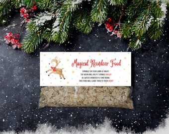 Magical Reindeer Food Tag Christmas Treat Bag Topper Food Tags Christmas Eve Traditions Tag Christmas Eve Instant Download