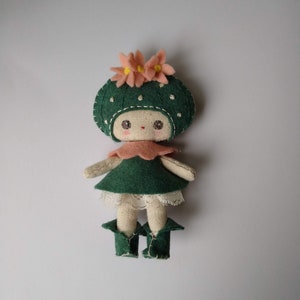 PDF Digital Doll Pattern- Sewing template and instructions for 5 inch/13cm  mini doll Cactus Deneas - Succulent Doll