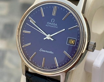 Vintage Omega Seamaster Blue Dail Vintage Automatik, Herrenuhren, Herrenuhr, Giff für Ihn.