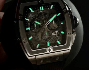 Montre homme HUBLOT Spirit Of Big Bang chronographe automatique avec cadran argenté