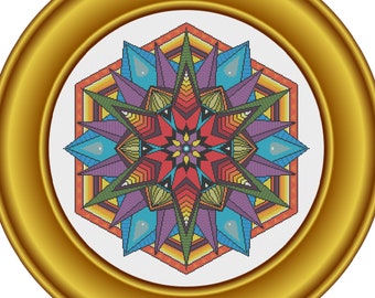 Mandala 6 - Strength - Counted Cross Stitch Pattern (X-Stitch PDF)