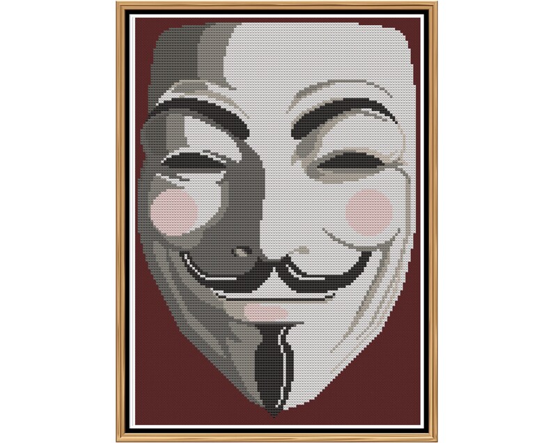 Guy Fawkes Counted Cross Stitch Pattern X-Stitch PDF image 1