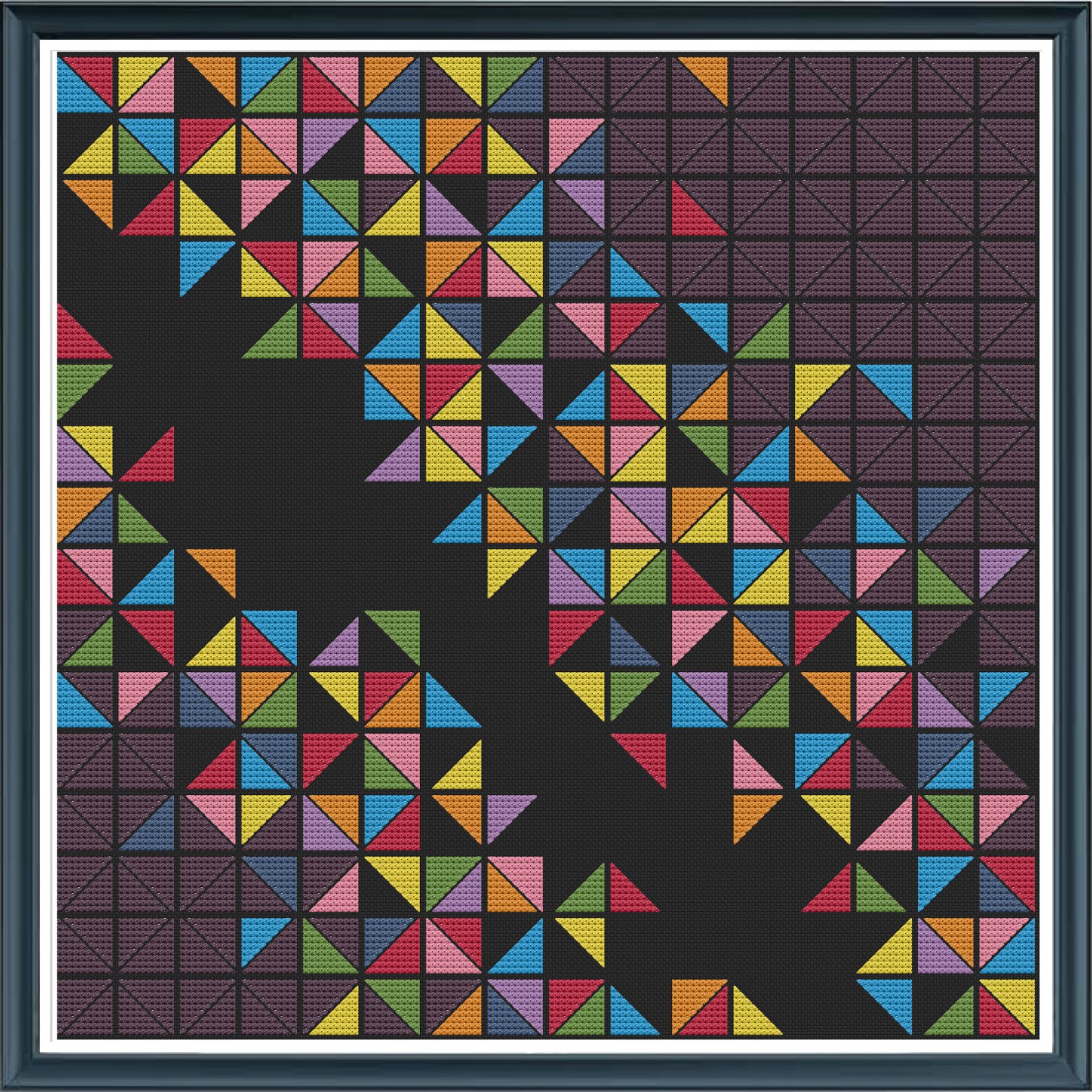 Geometric 14 Deconstructed Triangles Counted Cross Stitch - Etsy