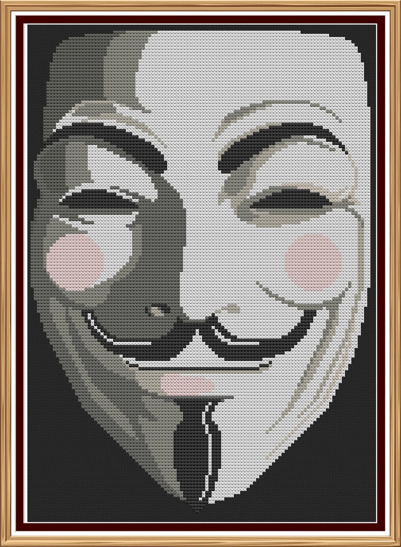 Guy Fawkes Counted Cross Stitch Pattern X-Stitch PDF image 2