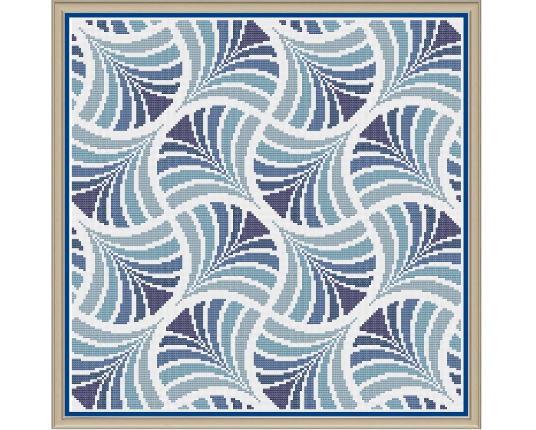 Geometric 10 Fans Counted Cross Stitch Pattern x-stitch PDF - Etsy