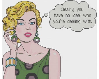 Glam Gal - Intimidation - Counted Cross Stitch Pattern (X-Stitch PDF)