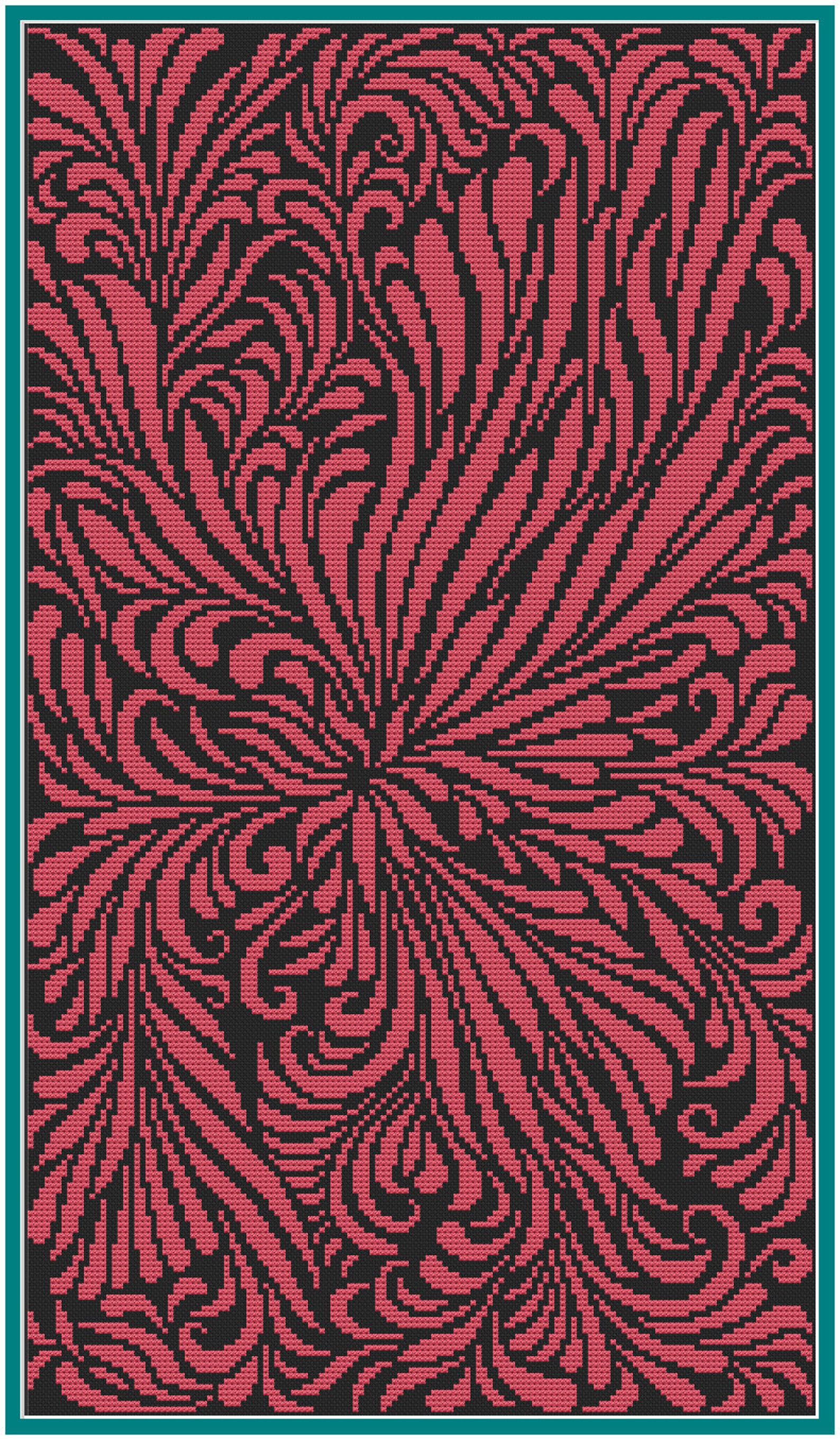 Abstract 2 - Brocade - Counted Cross Stitch Pattern (x-stitch PDF) - Etsy
