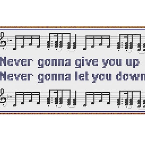 Rick Roll - Never Gonna Give You Up - Counted Cross Stitch Pattern (X-Stitch PDF)