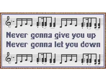 Rick Roll - Never Gonna Give You Up - Counted Cross Stitch Pattern (X-Stitch PDF)