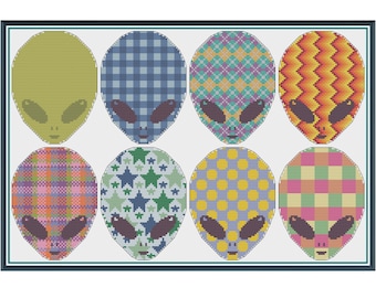 My Little Aliens - Set 1 - Counted Cross Stitch Pattern (X-Stitch PDF)