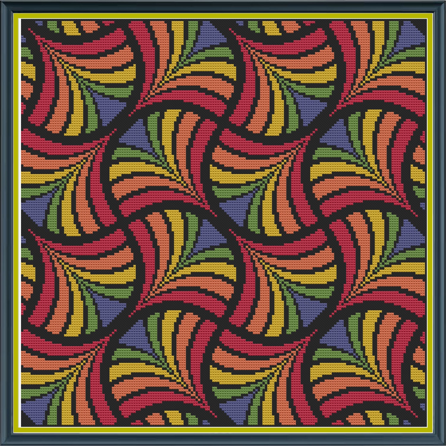 Geometric 10 Fans Counted Cross Stitch Pattern x-stitch - Etsy