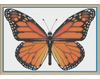 Monarch Butterfly (Danaus Plexippus) - Counted Cross Stitch Pattern (X-Stitch PDF)