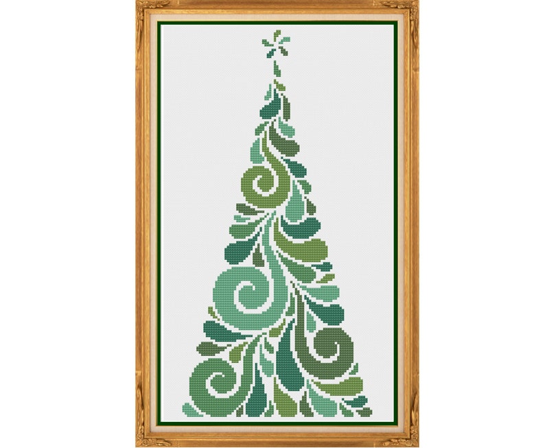 Modern Christmas Tree Counted Cross Stitch Pattern X ...