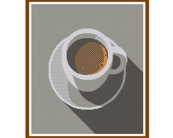 Coffee (Very Easy, 4 Colors) - Counted Cross Stitch Pattern (X-Stitch PDF)
