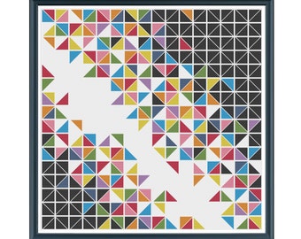 Geometric 14 - Deconstructed Triangles - Counted Cross Stitch Pattern (X-Stitch PDF)