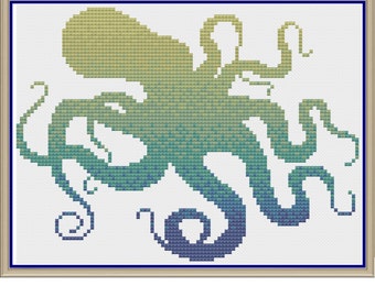 Ombre Octopus - Counted Cross Stitch Pattern (X-Stitch PDF)