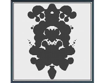 Rorschach Ink Blot 3 - Counted Cross Stitch Pattern (X-Stitch PDF)