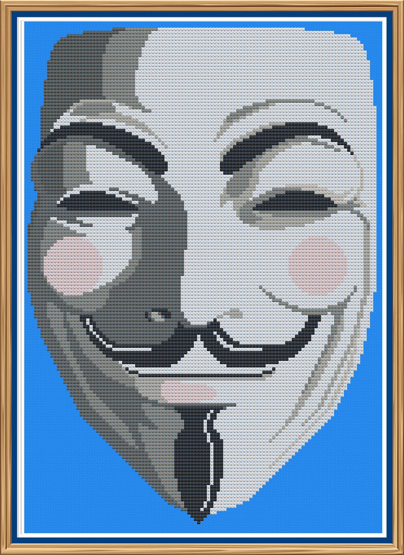 Guy Fawkes Counted Cross Stitch Pattern X-Stitch PDF image 3