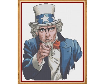 Uncle Sam - Counted Cross Stitch Pattern (X-Stitch PDF)