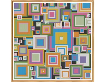 Geometric 5 - Retro Frames - Counted Cross Stitch Pattern (X-Stitch PDF)