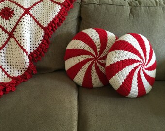 Peppermint Pillows, 16", round (set of 2)