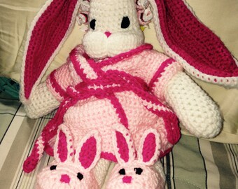 Hare Roller Bunny with Candy Curlers and Bunny Slippers