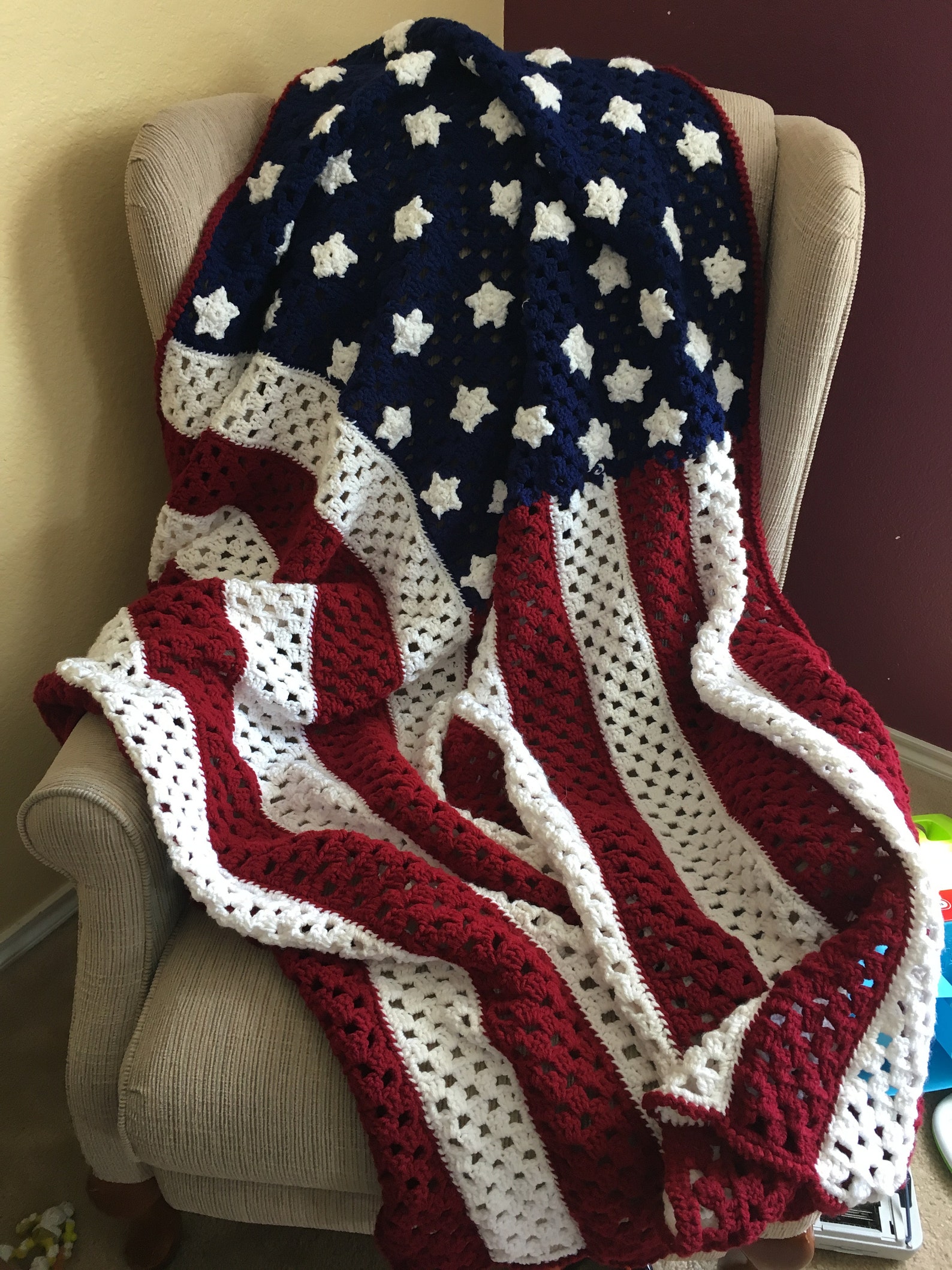 Old Glory Afghan Etsy