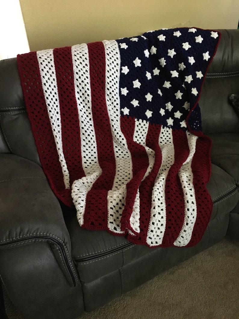 Old Glory Afghan Etsy