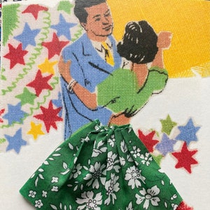 Estilo retrô vintage, moda dos anos 50, feito à mão, peculiar, costura, cartões para artesãos, moda retrô, cartão de aniversário de meninas, dança, saia completa