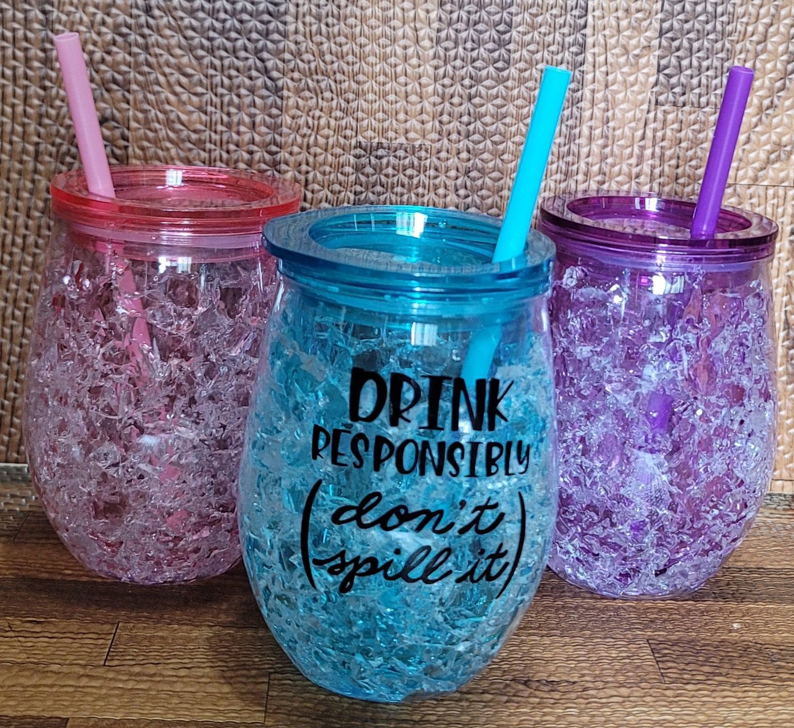 Wine cups cups with straw and lid personalized drinks Etsy