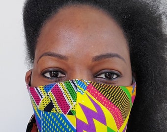 TWO Ankara Face Masks - Face covering
