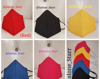 TWO Plain Colored Face Masks - Face covering