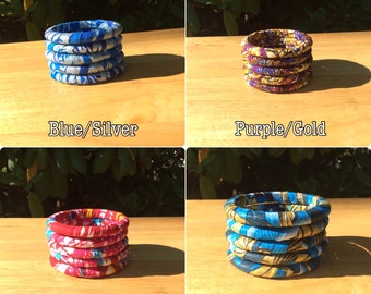 CINCO Bangles de Ankara flaco