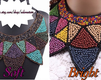 Istruzione Neckpiece di perline * * dichiarazione collana, gioielli africani, africani perline collana tribale - dichiarazione collana - collana africana
