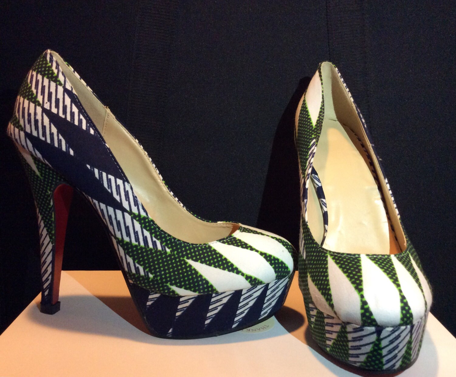 SALE Ankara Covered Heels African Pumps Ankara Pumps Etsy