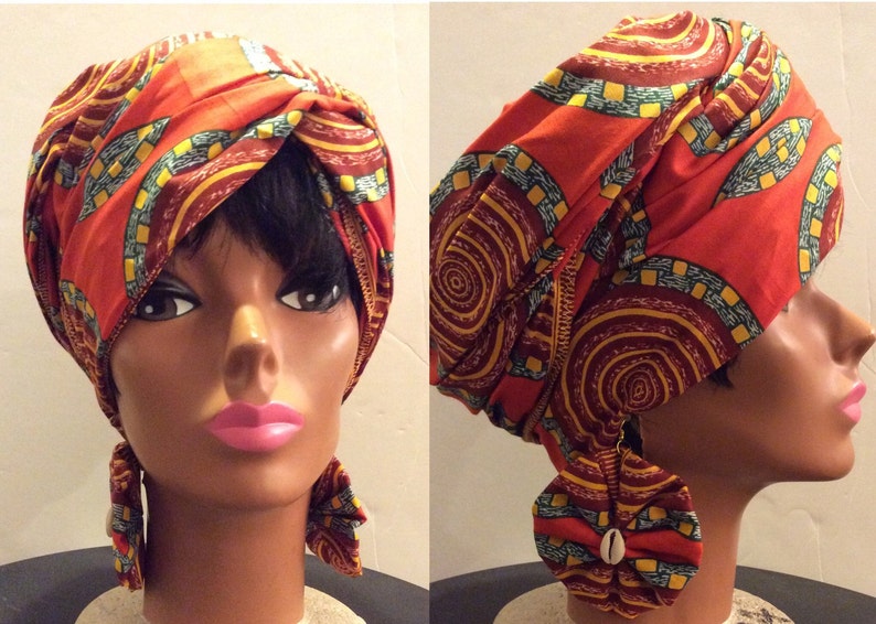 Ankara Head Wrap With Matching Earrings Natural Hair Care Etsy
