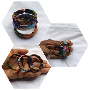 THREE Ankara Wrapped Bangles for Baby Girl