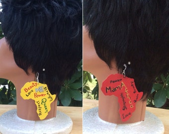 Hand painted African Map Earrings - Earrings w/ a Message