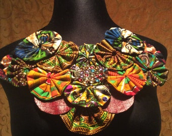 Ankara Statement neckpiece Tribal Ketting - Statement Ketting - Afrikaanse wax ketting - Afrikaanse sieraden - Afrikaanse ketting