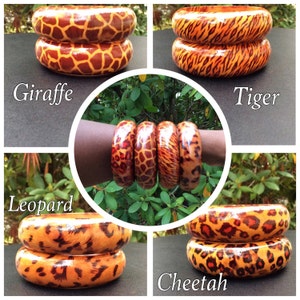 TWO Airbrushed Wood Bangles