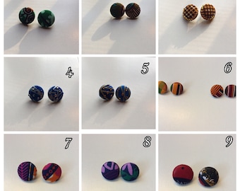 2 paren van Ankara knop oorbellen