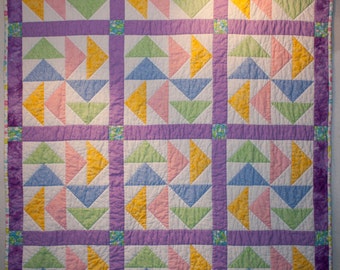 Pastel Big Geese Baby Quilt