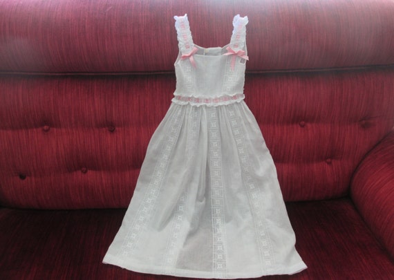 Sweet Edwardian Baby White Cotton Batiste Eyelet a