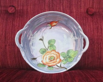 Small Noritake Hand Painted Lusterware Bowl/Morimura Brothers/Rose Motif #17274
