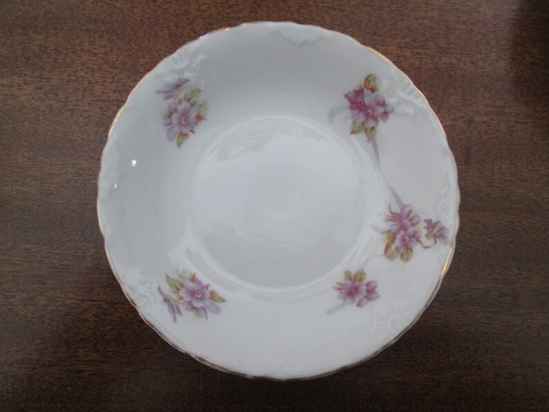 Hermann Ohme Clear Glaze Fruit/sauce Bowls/purple Flowers/mignon/ohm80