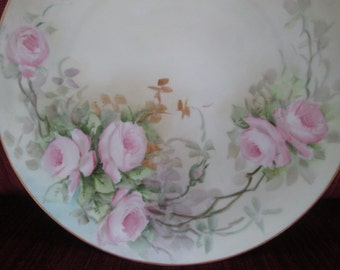 MZ Austria Salad Plate Unknown Pattern # 9274 Pink Flowers 
