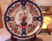 Gorgeous UCGC Japan Porcelain Decorative Plate Imari Style Vintage 1970 39 s Red Character Marker Mark Excellent Condition