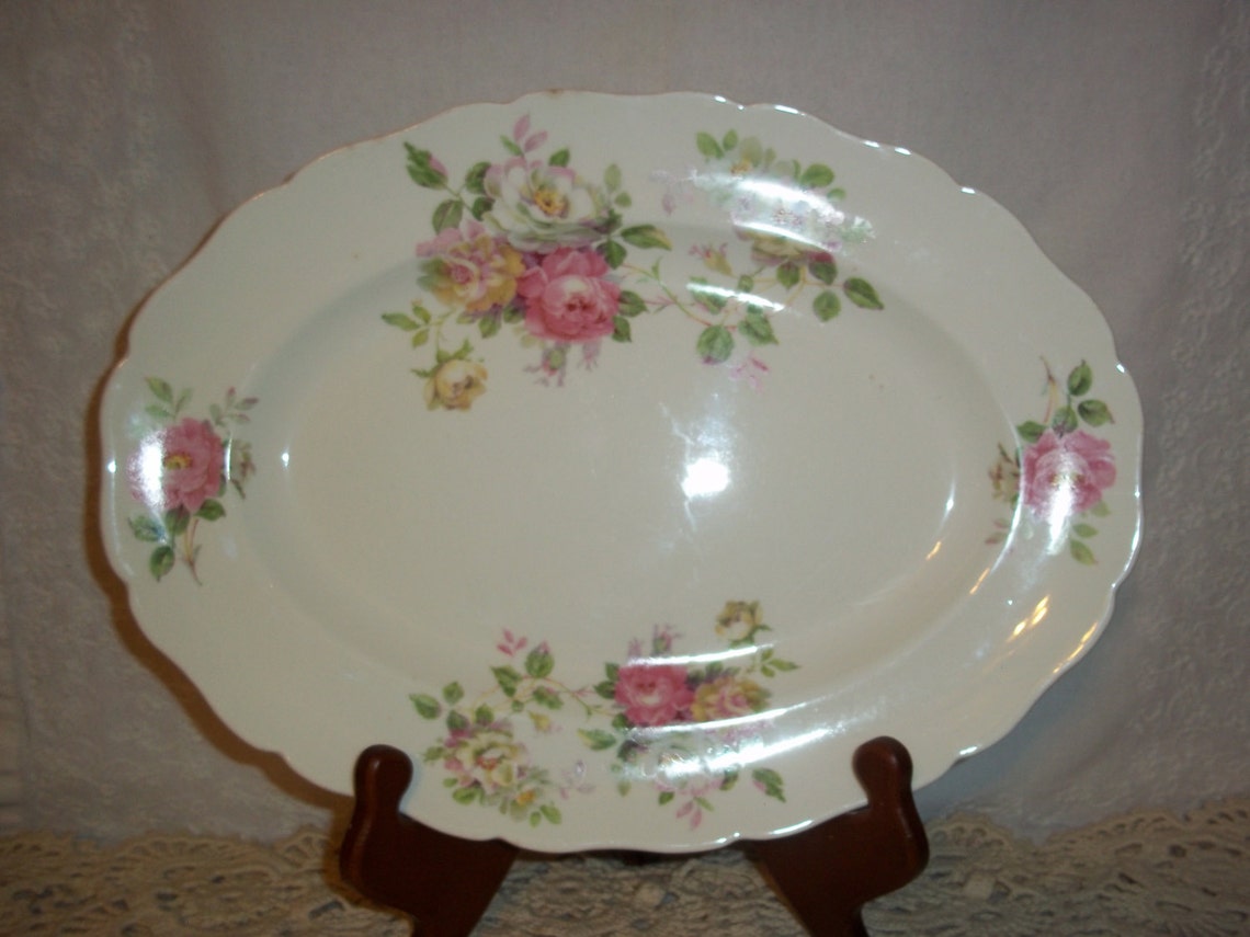 Vintage Keystone Canonsburg Pottery Co Pink Floral Bouquet Etsy