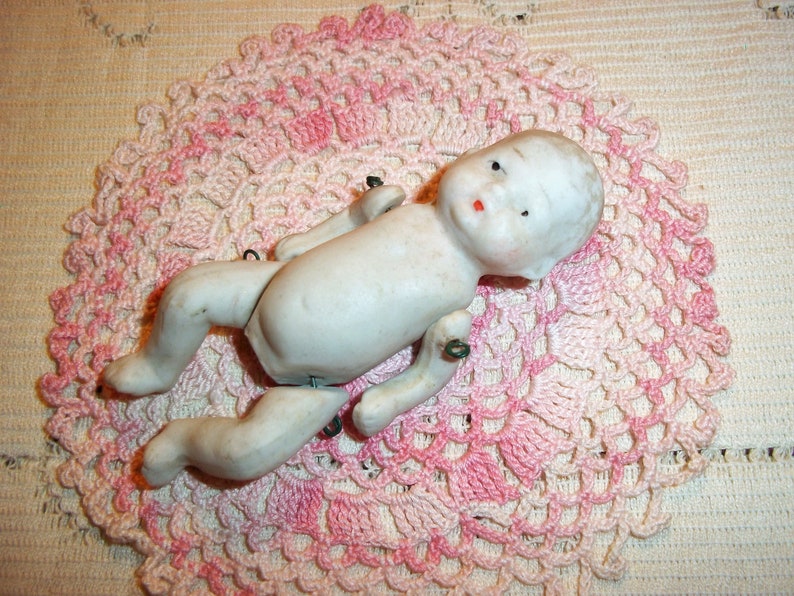 Vintage Miniature Bisque Baby Doll 3 Inches Tall Jointed w Etsy