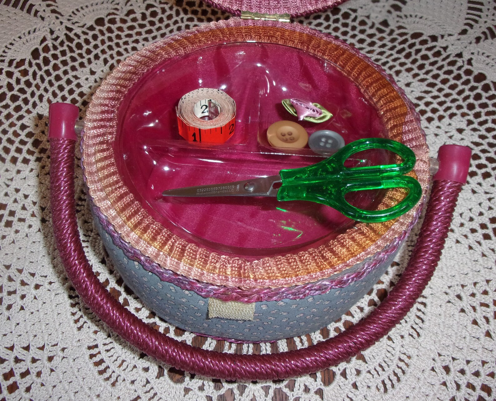 Small Vintage Sewing Basket Circa 1960's Blue Fabric w Etsy